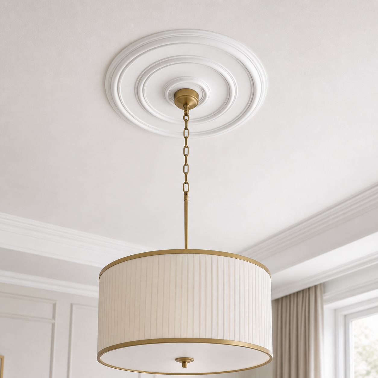 Rozetă Decorativă Tavan Albă Simplă 50 cm | RD-01