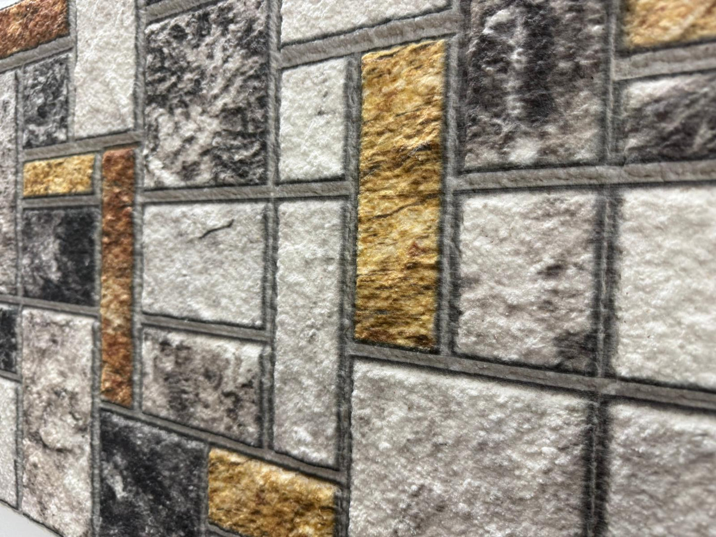 Panou Decorativ Polistiren Mozaic Geometric Urban Grey Mix 100×50×2 cm | CI-7004