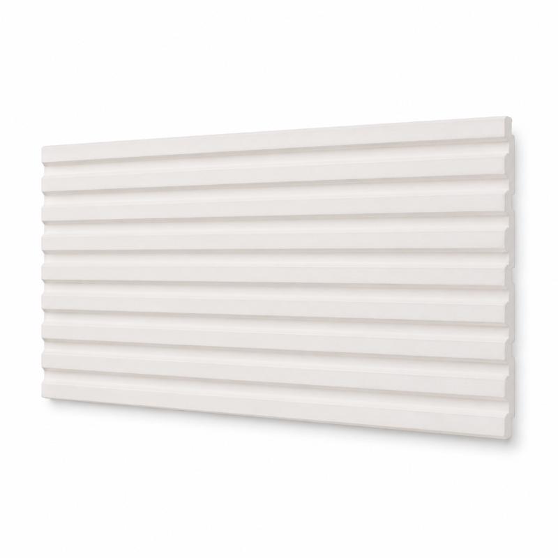 Panou Decorativ Tip Riflaj Alb 200×50×4 cm | PR-01