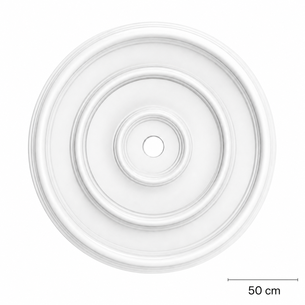 Rozetă Decorativă Tavan Albă Simplă 50 cm | RD-01