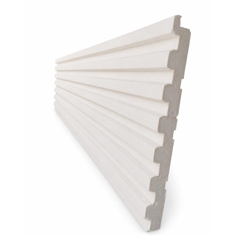 Panou Decorativ Tip Riflaj Alb 200×50×4 cm | PR-01