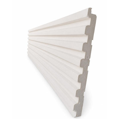 Panou Decorativ Tip Riflaj Alb 200×50×4 cm | PR-01