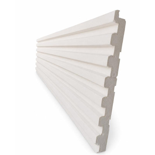 Panou Decorativ Tip Riflaj Alb 200×50×4 cm | PR-01