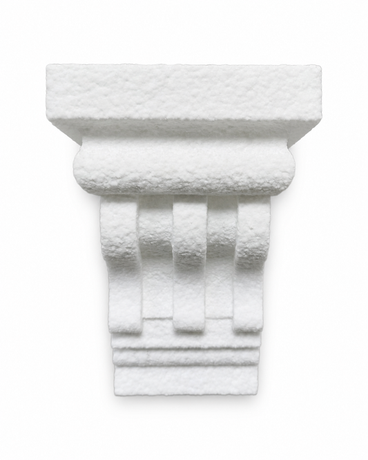 Consolă decorativă clasică cu linii verticale 12,5 x 15 x 20 cm
