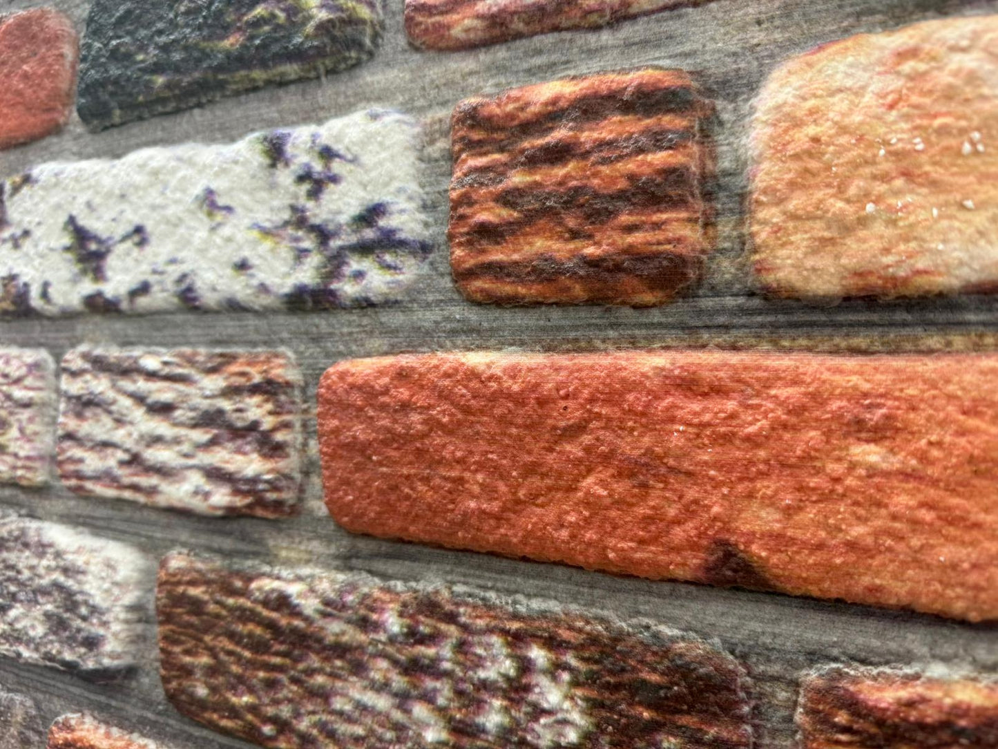 Panou Decorativ Polistiren Cărămidă Rustic Multicolor Vibrant Mix 100×50×2 cm | CI-1054