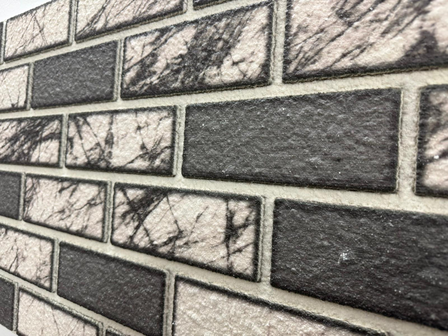 Panou Decorativ Polistiren Marmură Contrast Modern Alb-Antracit 100×50×2 cm | CI-2028