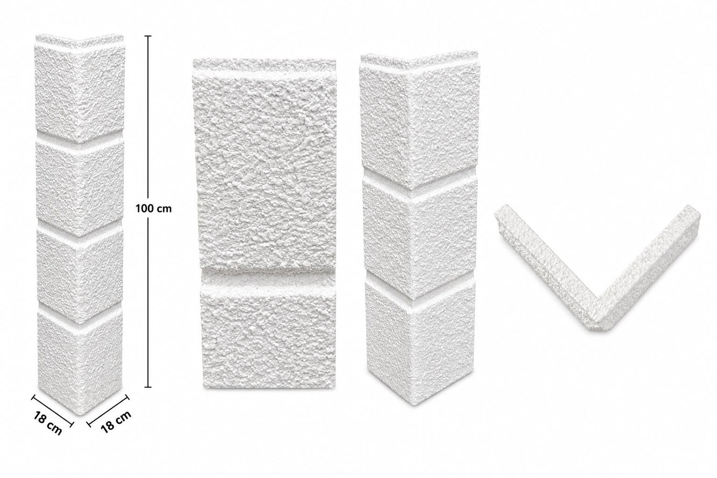 Colțar Decorativ Exterior Polistiren 18 x 18 x 100 cm | CI-406