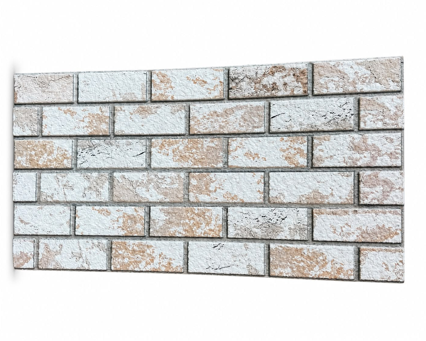 Panou Decorativ Polistiren Cărămidă Alb-Bej Rustic 100×50×2 cm | CI-2084