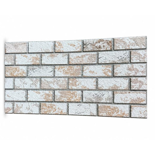 Panou Decorativ Polistiren Cărămidă Alb-Bej Rustic 100×50×2 cm | CI-2084
