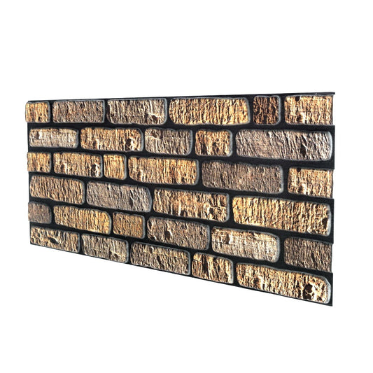Panou Decorativ Polistiren Cărămidă Rustică Maro-Antic 100×50×2 cm | CI - 1005