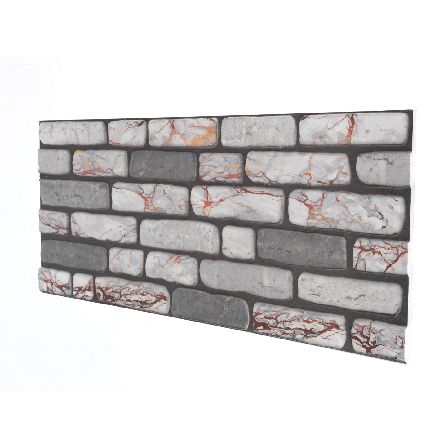 Panou Decorativ Polistiren Marmură Elegantă cu Vene Roșiatice 100×50×2 cm | CI-1044