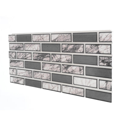 Panou Decorativ Polistiren Marmură Contrast Modern Alb-Antracit 100×50×2 cm | CI-2028