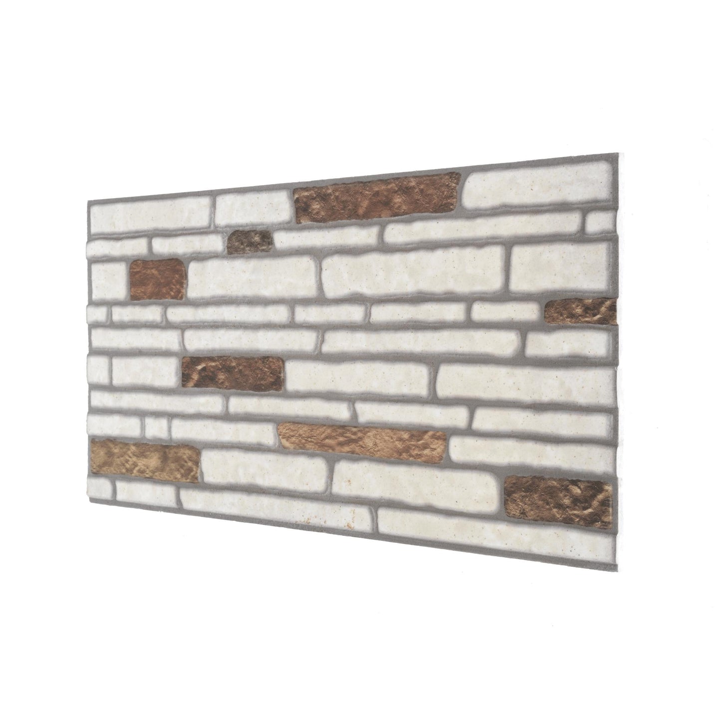 Panou Decorativ Polistiren Piatră Etajată Alpin White 100×50×2 cm | CI-5001