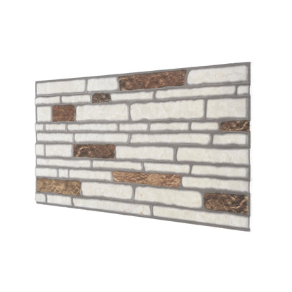 Panou Decorativ Polistiren Piatră Etajată Alpin White 100×50×2 cm | CI-5001