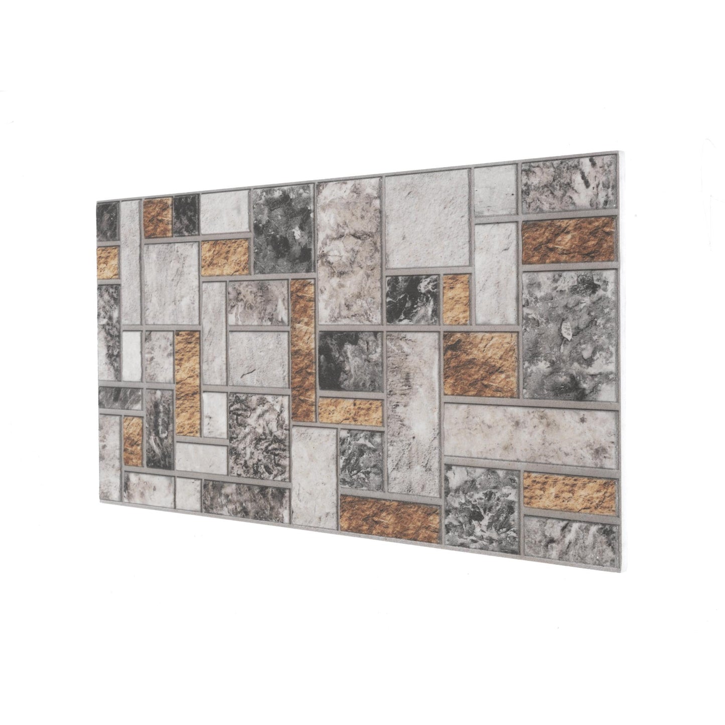 Panou Decorativ Polistiren Mozaic Geometric Urban Grey Mix 100×50×2 cm | CI-7004